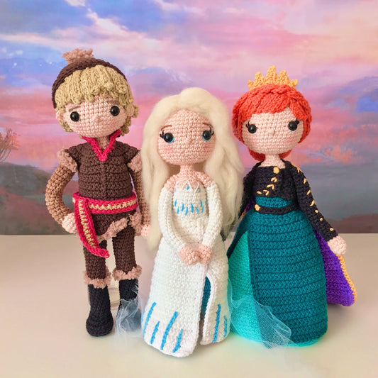 Pattern Pack: Anna, Kristoff and Elsa (PDF) Crochet