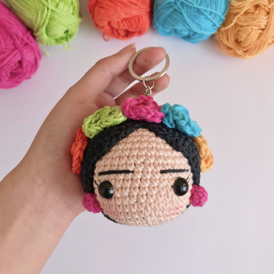 Patron LLavero Frida Amigurumi (PDF) Crochet