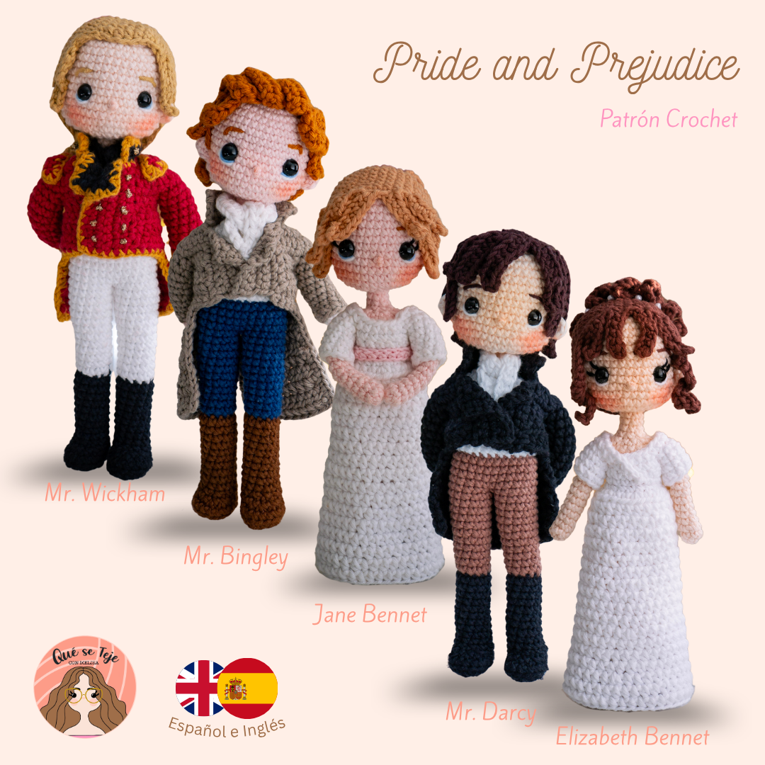 Orgullo y Prejuicio: Colección de 5 Patrones Crochet Amigurumi