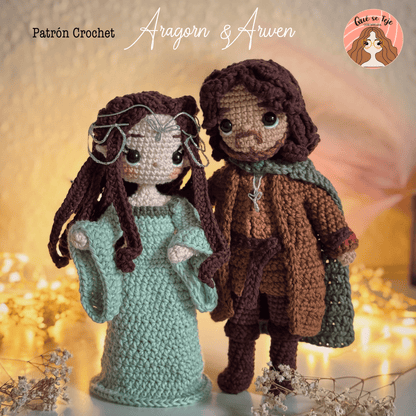 Arwen y Aragorn - Patrón Crochet PDF Español- El Señor de los Anillos