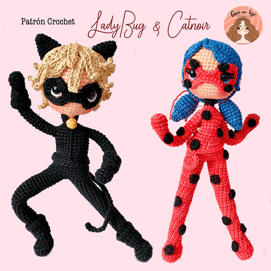LadyBug & Cat Noir Amigurumi Crochet Pattern (PDF Download)