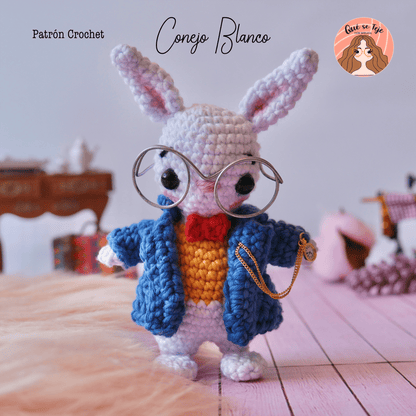 White Rabbit - Crochet Amigurumi Pattern (PDF) - Alice in Wonderland