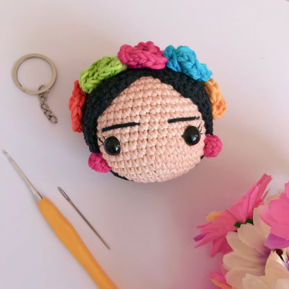 Patron LLavero Frida Amigurumi (PDF) Crochet