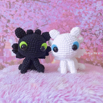 Toothless and Light Fury Baby Amigurumi Pattern - (PDF) Crochet Dragons
