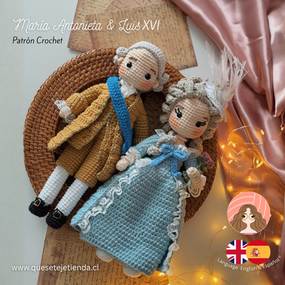 María Antonieta y Luis XVI de Francia - Patrón Crochet