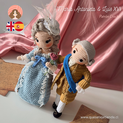 María Antonieta y Luis XVI de Francia - Patrón Crochet