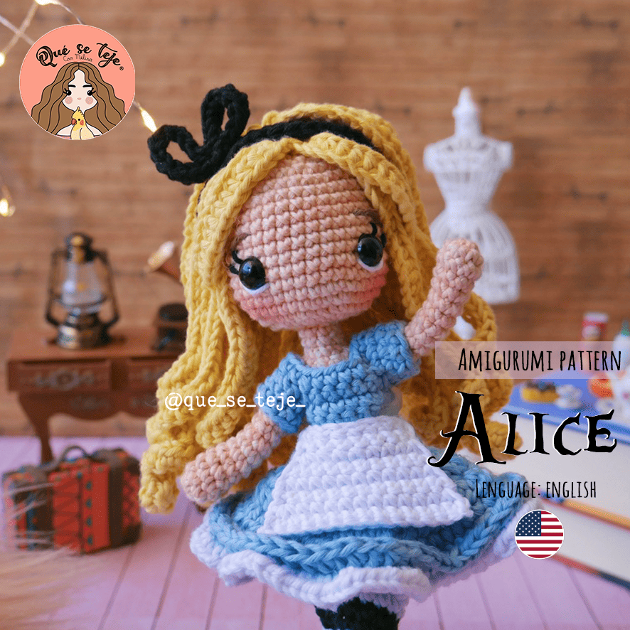 Alice in Wonderland Amigurumi Crochet Pattern (PDF)
