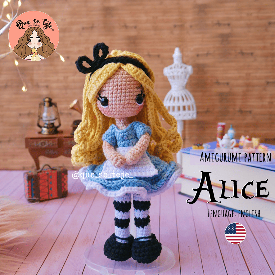 Alice in Wonderland Amigurumi Crochet Pattern (PDF)