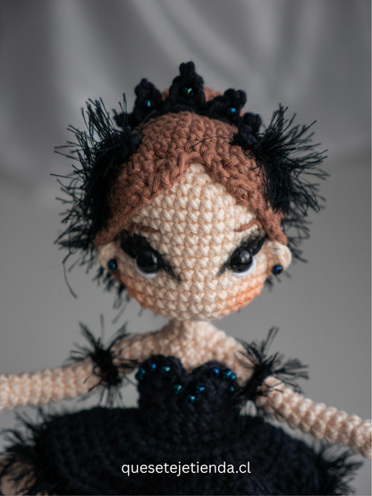 Odile The Swan Lake, Handmade DOLL Black Swan - Ballet Amigurumi Collectible