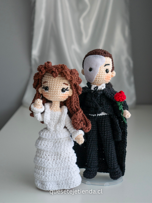 Handmade Crochet Dolls -  The phantom of the Opera - Amigurumi - Christine Daaé, Erik, musical