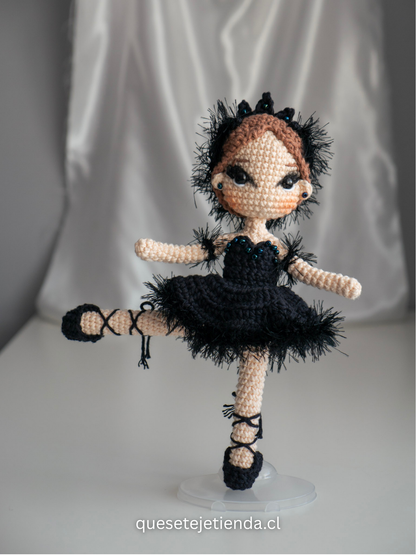 Odile The Swan Lake, Handmade DOLL Black Swan - Ballet Amigurumi Collectible