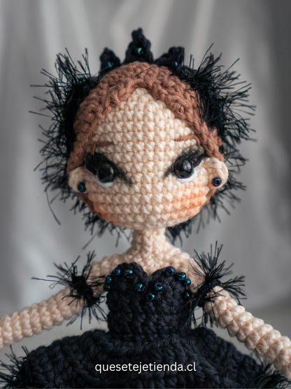 Odile The Swan Lake, Handmade DOLL Black Swan - Ballet Amigurumi Collectible